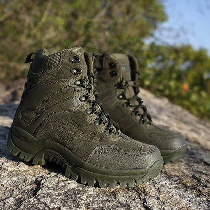 Brand Men Work Safty Boots Outdoor Hiking Boots Non-slip Rubber BoatsTactical Desert Combat Boots Work Shoes Men Casual Sneaker