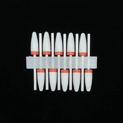 10 Ceramic Drill Bits, Milling Cutters, Rotating Nail Polish Grinding Machine Accessories, Overflow Removal Tool Accessories