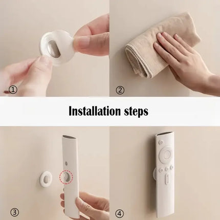 3pcs No Drill Magnetic Remote Holder - Wall Mount for TV/AC/DVD Remotes, White Space-Saving Design - product image from BSM M
