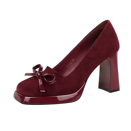 Street Style Platform Women Mary Jane Shoes Shallow Slip On Ladies Elegant Thick Heel Dress Pumps 2026 Spring Ladies Shoes