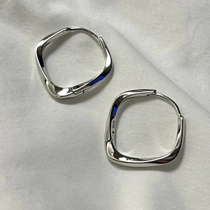 VENTFILLE 925 Sterling Silver Geometry Hoop Earring for Women Minimalism Classic Office Versatile Fashion Jewelry Gift Dropship