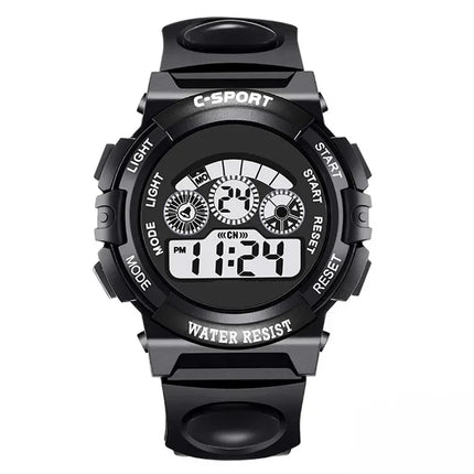 Colorful Light Kids Digital Watch Sport LED Display Luminous Waterproof Silicone Strap Alarm Calendar Stopwatch Student Daily
