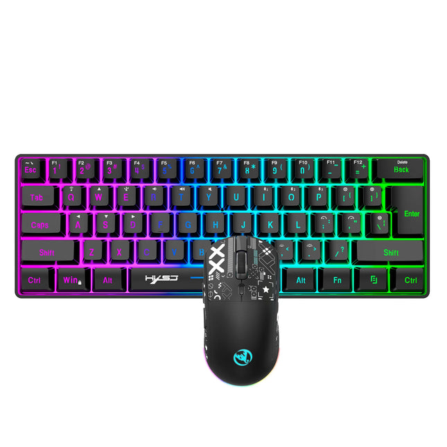 60% Wireless Gaming Keyboard And Mouse Combo, RGB Backlit Quiet Ergonomic Mechanical Feeling Keyboard, Gaming - product image