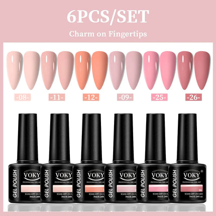 VOKY 6-Piece Set of Nail Gel, Seasonal Fashionable Nail Gel, The Perfect Gift for Ladies to Give During Festivals