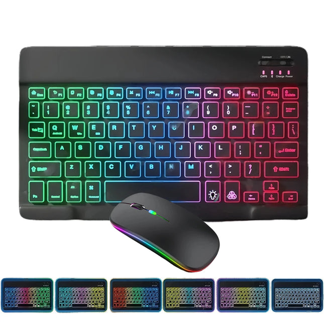 Keyboard and Mouse Set Bluetooth Keyboard+Bluetooth/2.4G Wireless Mouse RGB Backlit Keyboard Mouse Combo - product image from