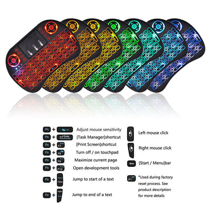2.4G Air Mouse with Touchpad Keyboard i8 Arabic French Spanish Russian Backlit Mini Wireless Keyboard for PC - product image