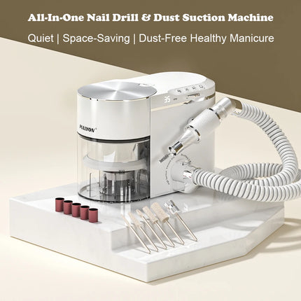 Professional 2 in 1 Nail Drill and Dust Collector 240W Brushless 35000RPM 12KPa Vacuum E-file for Professional Salon Use