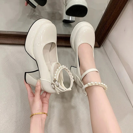 High Heels Women's 2026 Summer New French Waterproof Platform Elegant Single Shoes