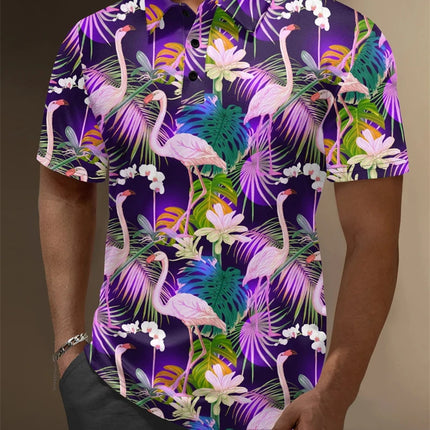2025 New 3d Print Flamingo Graphic Polo Shirts For Men Women Short Sleeve Golf Shirts Fashion Street Polo Shirt Hawaiian Tops