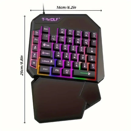 2 In1TF900 Gaming Keyboard and Mouse Set Ergonomic Wireless Gaming Keyboard 7 RGB Backlighting, for PUBG Mobile - product ima