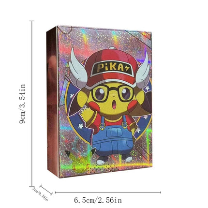 Latest 55PCS Pokemon Anime Holographic Cards Pikachu Characters Cosplay English Shiny Collection Trading Card Toys Kids Gifts