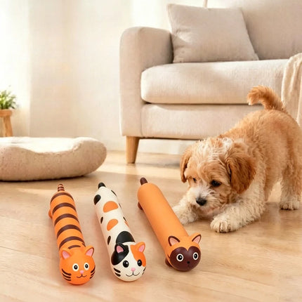 Pet Interactive Toy for Dog Cat Screaming Rubber Cartoon Animals Toy for Dogs Latex Squeak Chew Training Pet Products