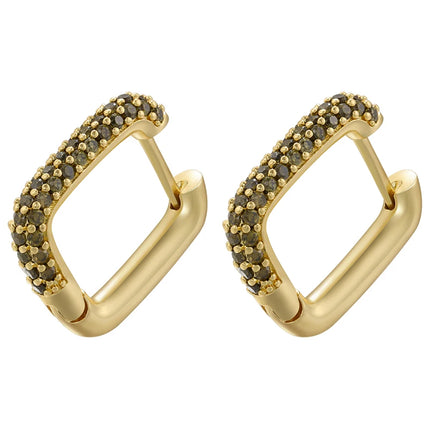 ZHUKOU Hoop earrings gold color silver color small hoop earrings crystal women rainbow earrings Fashion jewelry wholesale VE144