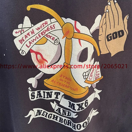 Washed Saint T-Shirt Men Women Best Quality Tee Tops Vintage T Shirt