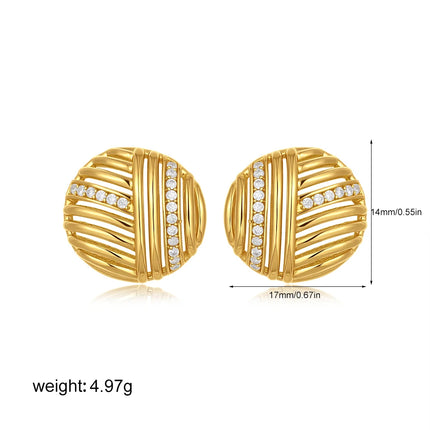 Trendy Stainless Steel Multilayer Circle Twist Knot Earrings for Women Texture Mixed Color Gold Plated Statement Earring Bijoux