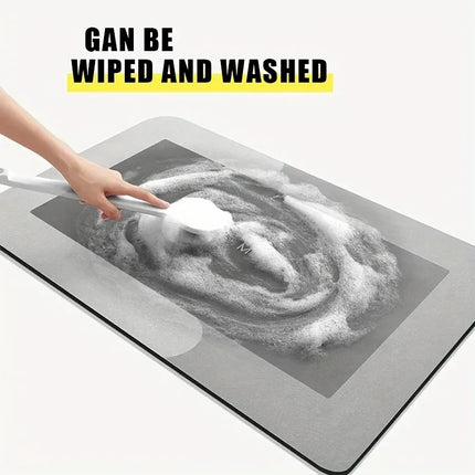 Diatomaceous Earth Bath Mat Super Absorbent Non Slip Fast Drying Soft Floor Mat for Shower Laundry Bedroom Kitchen - product