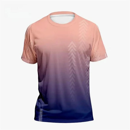 Simple Fashion Geometry Graphic T Shirt For Men Summer Casual Short Sleeve 3D Printed Sports Jersey Loose Quick Dry Running Tees