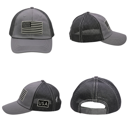 USA Tactical Trucker Cap – Double Mesh Back American Flag Hat