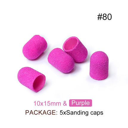 2 Size Sanding bands Block Cap Professional Pedicure Foot Care Tool Grit Nail Sanding Caps Electric Nail Drill cutters With Gift