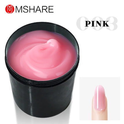 MSHARE 250g Clear Acrylic Gel Hard Gel For Nail Extension Pink Nude White Acrygel Hema TPO Free Builder Nail Gel French Nail Art