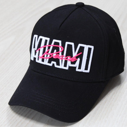 Miami Beach Embroidered Cap – Premium 6-Panel Cotton Hat