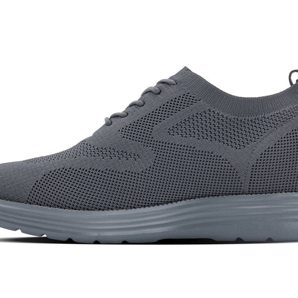 CALTO - X2641 - 2.8 Inches Taller (Iron/Dark Grey Sole) - Lace Up Casual Walker - Lightweight