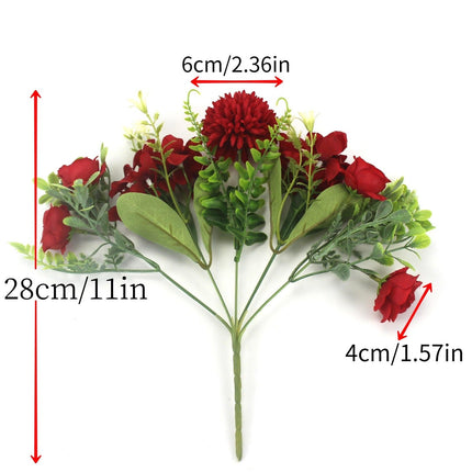Beautiful Silk Hydrangeas Artificial Wedding Flowers For Bride Hand Silk Blooming Peony Fake Flowers Home Decoration