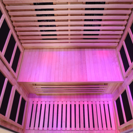 Blisspod | Venetian | Full Spectrum Indoor Premium Canadian Hemlock Low EMF Sauna | 10 Heaters | Chromotherapy & Reflexology | 2 Person