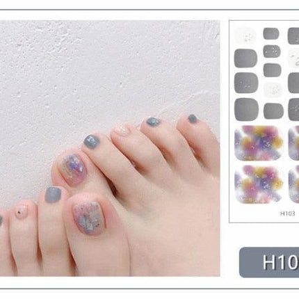 Toe Nail Sticker Wraps Adhesive Decals Toenail Polish Strips DIY Pedicure Foot Decals Manicure Strips Decals Full Wraps Women Glitter Toenail Nail Polish Strips Decals Full Wraps Self Adhesive Toe Nail Tip Full Toe Nail Wraps Feet Decorations