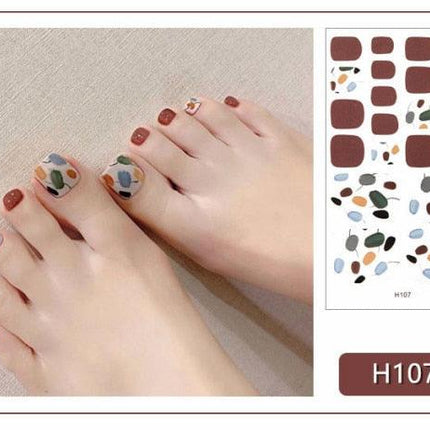 Toe Nail Sticker Wraps Adhesive Decals Toenail Polish Strips DIY Pedicure Foot Decals Manicure Strips Decals Full Wraps Women Glitter Toenail Nail Polish Strips Decals Full Wraps Self Adhesive Toe Nail Tip Full Toe Nail Wraps Feet Decorations