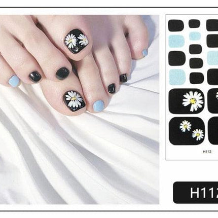 Toe Nail Sticker Wraps Adhesive Decals Toenail Polish Strips DIY Pedicure Foot Decals Manicure Strips Decals Full Wraps Women Glitter Toenail Nail Polish Strips Decals Full Wraps Self Adhesive Toe Nail Tip Full Toe Nail Wraps Feet Decorations