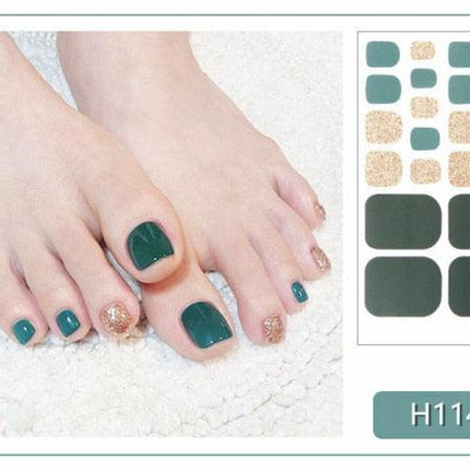Toe Nail Sticker Wraps Adhesive Decals Toenail Polish Strips DIY Pedicure Foot Decals Manicure Strips Decals Full Wraps Women Glitter Toenail Nail Polish Strips Decals Full Wraps Self Adhesive Toe Nail Tip Full Toe Nail Wraps Feet Decorations