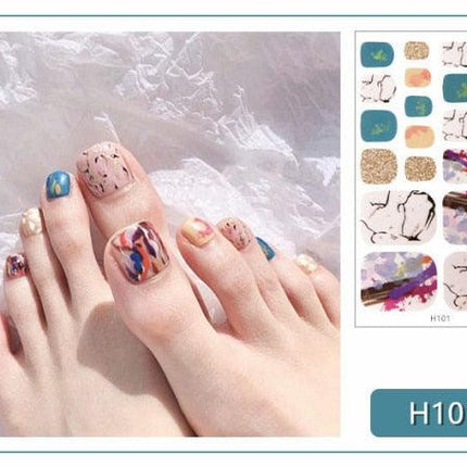 Toe Nail Sticker Wraps Adhesive Decals Toenail Polish Strips DIY Pedicure Foot Decals Manicure Strips Decals Full Wraps Women Glitter Toenail Nail Polish Strips Decals Full Wraps Self Adhesive Toe Nail Tip Full Toe Nail Wraps Feet Decorations