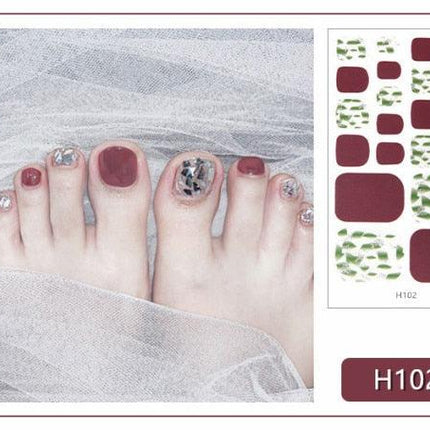 Toe Nail Sticker Wraps Adhesive Decals Toenail Polish Strips DIY Pedicure Foot Decals Manicure Strips Decals Full Wraps Women Glitter Toenail Nail Polish Strips Decals Full Wraps Self Adhesive Toe Nail Tip Full Toe Nail Wraps Feet Decorations