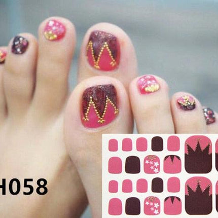 Toe Nail Sticker Wraps Adhesive Decals Toenail Polish Strips DIY Pedicure Foot Decals Manicure Strips Decals Full Wraps Women Glitter Toenail Nail Polish Strips Decals Full Wraps Self Adhesive Toe Nail Tip Full Toe Nail Wraps Feet Decorations