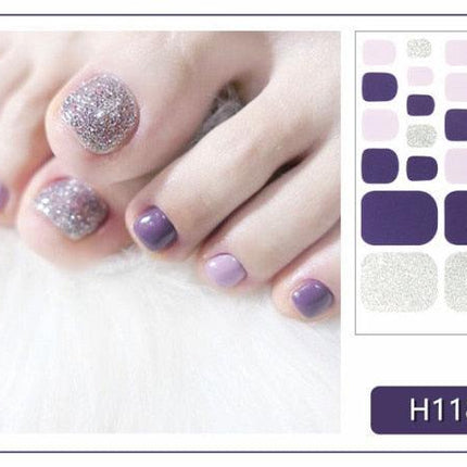 Toe Nail Sticker Wraps Adhesive Decals Toenail Polish Strips DIY Pedicure Foot Decals Manicure Strips Decals Full Wraps Women Glitter Toenail Nail Polish Strips Decals Full Wraps Self Adhesive Toe Nail Tip Full Toe Nail Wraps Feet Decorations