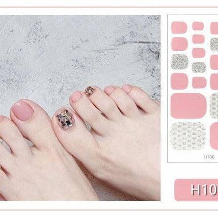 Toe Nail Sticker Wraps Adhesive Decals Toenail Polish Strips DIY Pedicure Foot Decals Manicure Strips Decals Full Wraps Women Glitter Toenail Nail Polish Strips Decals Full Wraps Self Adhesive Toe Nail Tip Full Toe Nail Wraps Feet Decorations